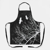 Charcoal Black Gothic Crows Trees Gothic Schürze (Vorderseite)