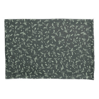 Charcoal Black Modern Farmhouse Daisy Buds Pattern Kissenbezug