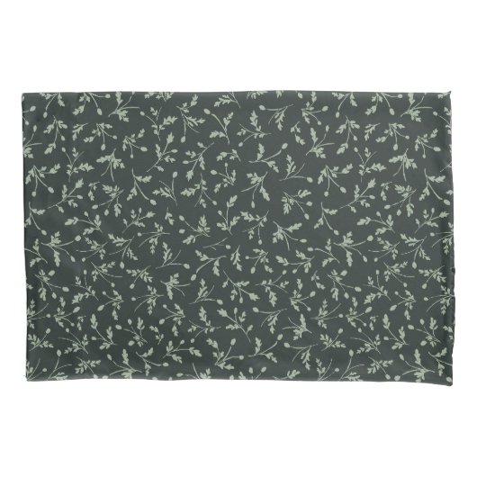 Charcoal Black Modern Farmhouse Daisy Buds Pattern Kissenbezug (Vorderseite)