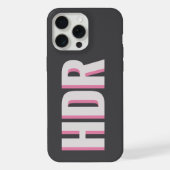 Charcoal Black Shades Shadow Monogram with name iPhone Hülle (Rückseite)