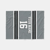 Charcoal Black Whit Team Jersey Name Fleecedecke (Vorderseite (Horizontal))