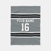 Charcoal Black Whit Team Jersey Name Fleecedecke (Vorderseite)