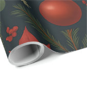 Charcoal Bloom - Charcoal Floral Holiday Geschenkpapier (Rolleneckpunkt)