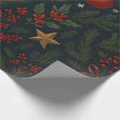 Charcoal Bloom - Charcoal Floral Holiday Geschenkpapier (Ecke)