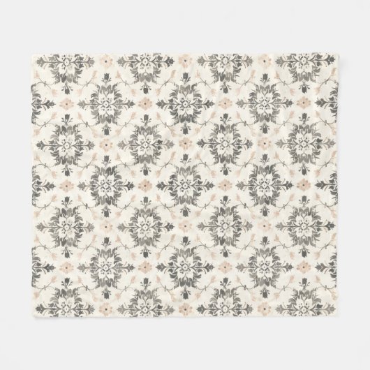Charcoal & Blush French Damask Fleece Blanket (Vorderseite (Horizontal))