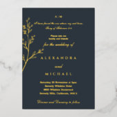 Charcoal Botanical Bible Verse Christian Wedding  Folieneinladung (Vorderseite)