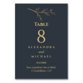 Charcoal Botanical Christian Wedding Tischnummer (Vorderseite)
