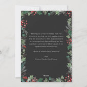 Charcoal Botanical Message Frohe Weihnachtskarte Feiertagskarte (Rückseite)