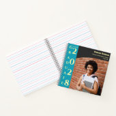 Charcoal Brown Photo Modern Graduation Notizblock (Innenseite)