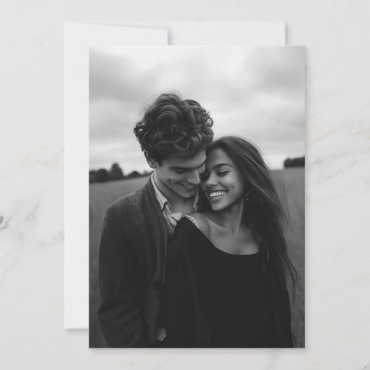 Charcoal Celestial Arched Wedding Invitation Foto Einladung (Rückseite)