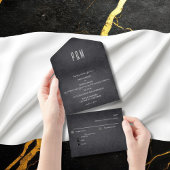 Charcoal Chalk Minimalistisch Elegantenschrift All In One Einladung