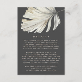 Charcoal Cream Pampas Grass Floral Jungle Wedding Begleitkarte