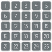 Charcoal Customizable Square Number Stickers  Aufkleber (Vorderseite)