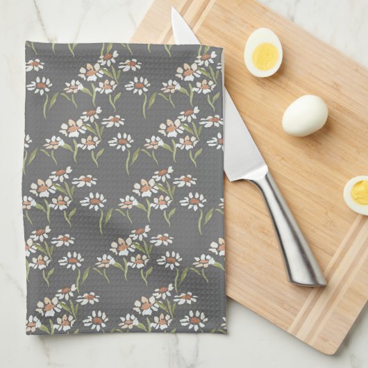 Charcoal daisy geschirrtuch (Viertel Falte)