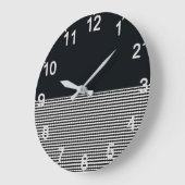 Charcoal Denim and Horizontal Lines, Wall Clock Große Wanduhr (Winkel)