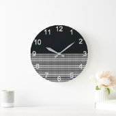 Charcoal Denim and Horizontal Lines, Wall Clock Große Wanduhr (Zuhause)
