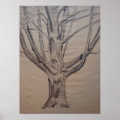 Charcoal Drawing of a Tree Poster (Vorne)