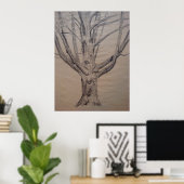 Charcoal Drawing of a Tree Poster (Heimbüro)