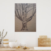 Charcoal Drawing of a Tree Poster (Küche)