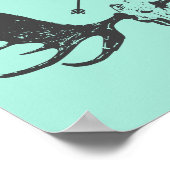 Charcoal Elch Skull Art Hunter / Boho Poster (Ecke)