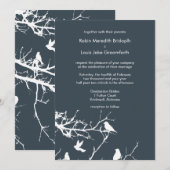 Charcoal Elegante Winterhochzeiten Personalisiert Einladung (Vorne/Hinten)