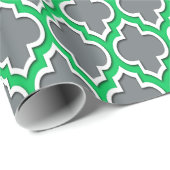 Charcoal Emerald Green Wht XL Marokkaner #4DS Geschenkpapier (Rolleneckpunkt)
