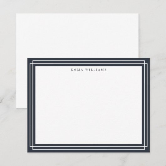 Charcoal Frame Note Card Einladung (Vorne/Hinten)