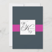 Charcoal Fuchsia Monogramme Hochzeitseinladungen Einladung (Vorderseite)
