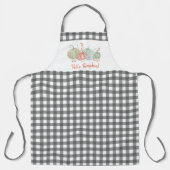 Charcoal Gingham Karo "Hello Pumpkin" Fall Schürze (Vorderseite)