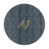 Charcoal Gold Color Monogram Professional Initial Schneidebrett (Vorderseite)