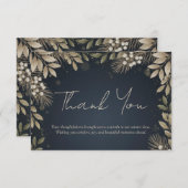 Charcoal Gold Neutral Foliage Holiday Dankeskarte (Vorne/Hinten)