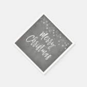Charcoal Graue oder Silver Christmas Script Holida Serviette (Ecke)