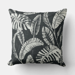 Charcoal graue Palm Blätter Kissen