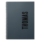Charcoal Graue Personalisierte Minimalistische Bez Notizblock (Vorderseite)