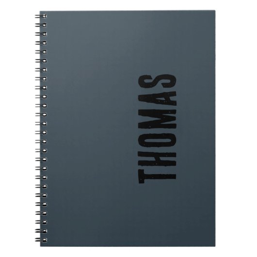 Charcoal Graue Personalisierte Minimalistische Bez Notizblock (Vorderseite)