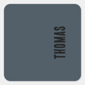 Charcoal Graue Personalisierte Minimalistische Bez Quadratischer Aufkleber (Vorderseite)