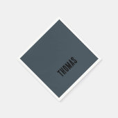 Charcoal Graue Personalisierte Minimalistische Bez Serviette (Ecke)