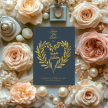 Charcoal, graue und blass goldenes Herz Save the D