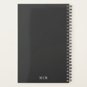 Charcoal Gray 2026 Planner | Custom Initials Planer (Rückseite)