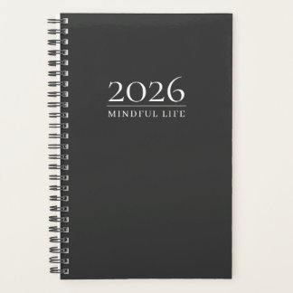 Charcoal Gray 2026 Planner | Custom Initials Planer