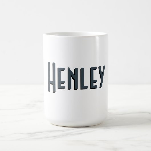 Charcoal Gray 3D Minimalistisch Modern Name Kaffeetasse (Mittel)