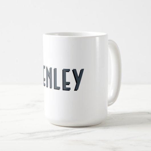 Charcoal Gray 3D Minimalistisch Modern Name Kaffeetasse (VorderseiteRechts)
