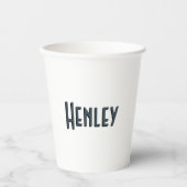 Charcoal Gray 3D Minimalistisch Modern Name Pappbecher (Vorderseite)