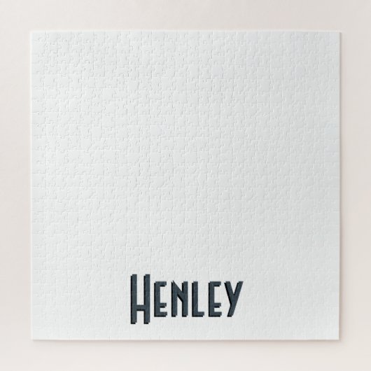 Charcoal Gray 3D Minimalistisch Modern Name Puzzle (Vertikal)