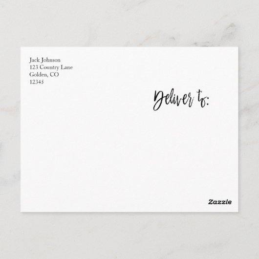 Charcoal Gray and Gold Foil Vielen Dank Postkarte (Rückseite)