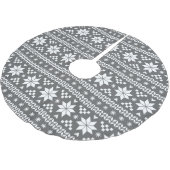 Charcoal Gray and White Fair Isle Pattern Polyester Weihnachtsbaumdecke (Schrägansicht)