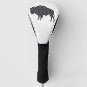 Charcoal Gray Bison Silhouette Golf Headcover (Vorderseite)
