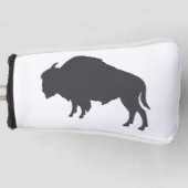 Charcoal Gray Bison Silhouette Golf Headcover (Vorderseite)