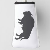 Charcoal Gray Bison Silhouette Golf Headcover (Rotieren 90)