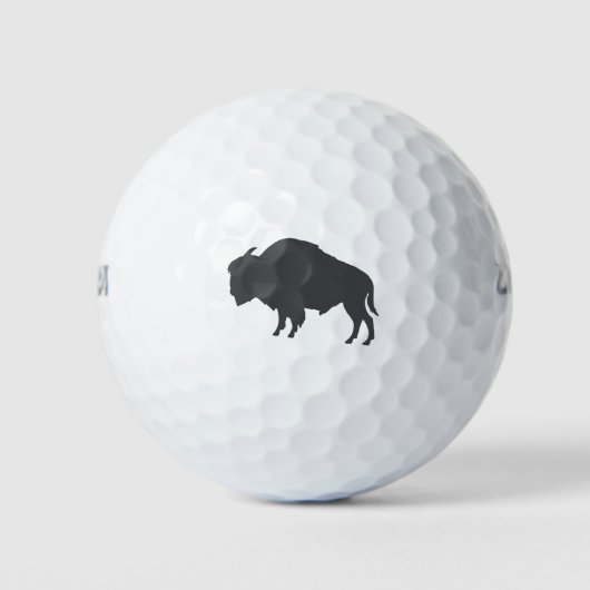 Charcoal Gray Bison Silhouette Golfball (Vorderseite)